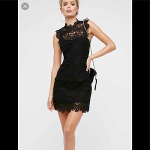 Free people daydream fringed lace hi low dress LG